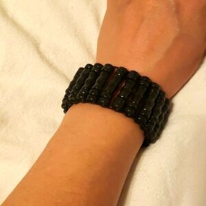 Bohemian black wood bracelet